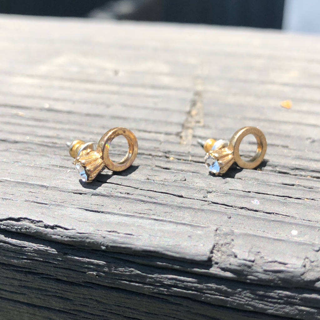 Tiny Diamond Ring Earrings